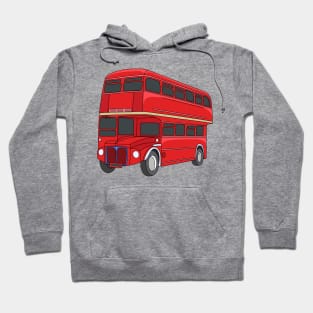 Double-decker bus cartoon illustration Hoodie